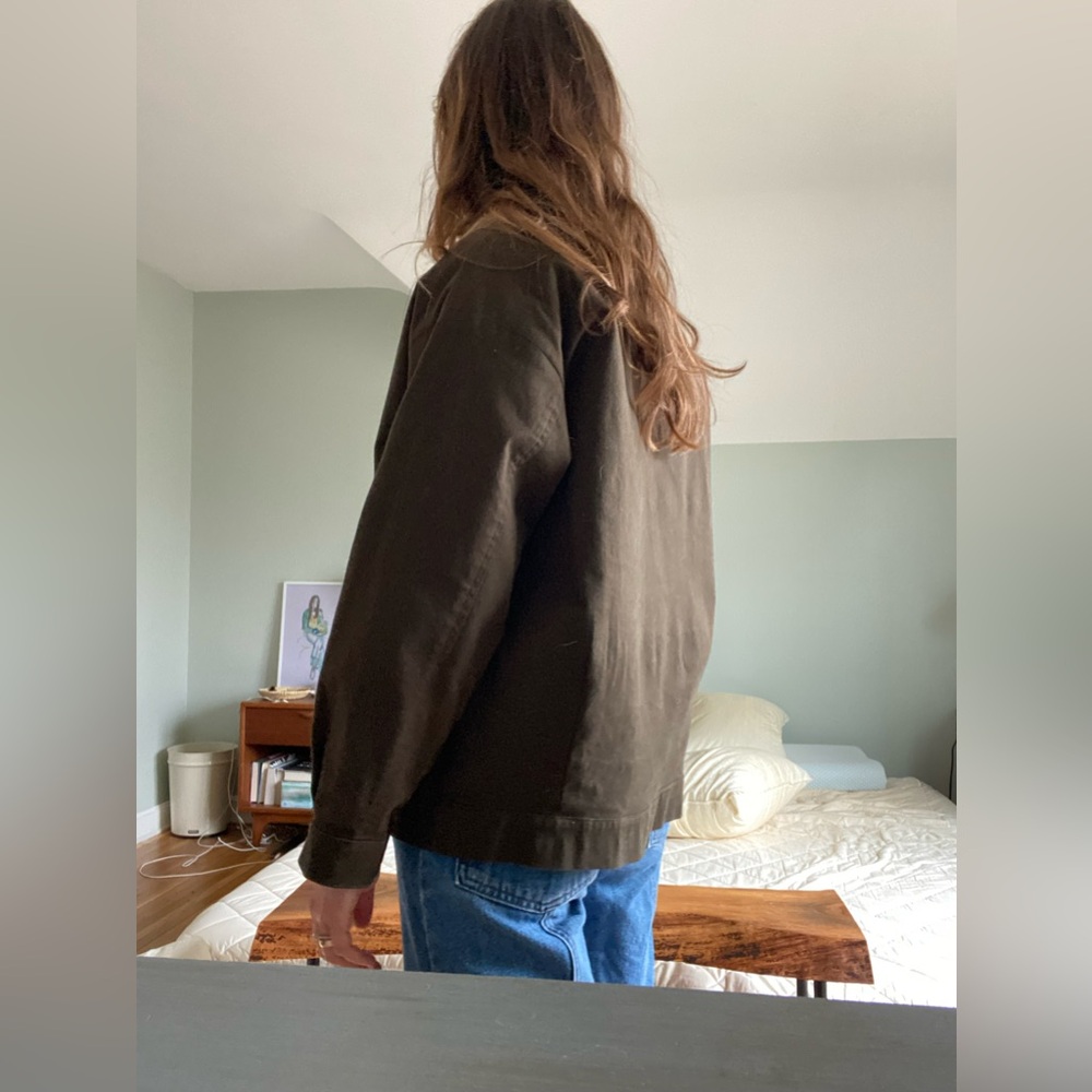 7115 by szeki Signature Panel Pockets Shirt Jacket - Cotton Edition - Deep Olive - Picture 2 of 12